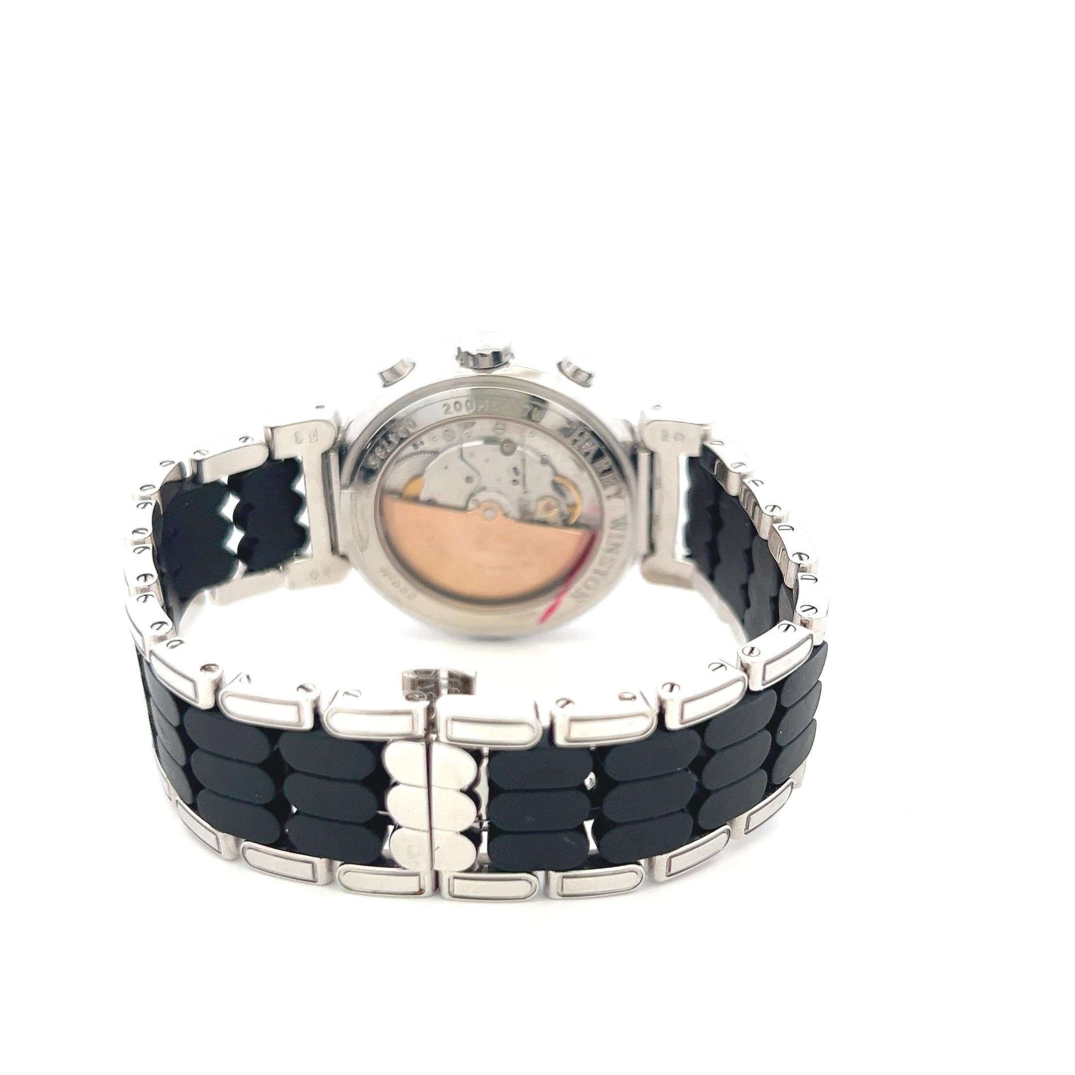 Harry Winston Premier Chronograph 18 Karat Weißgold Armbanduhr im Zustand „Gut“ im Angebot in New York, NY
