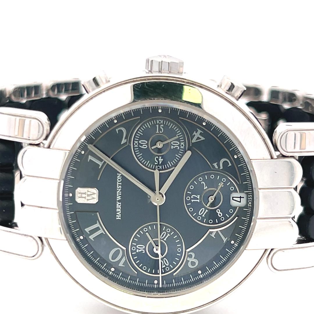 Harry Winston Premier Chronograph 18 Karat White Gold Wrist Watch in vendita 2