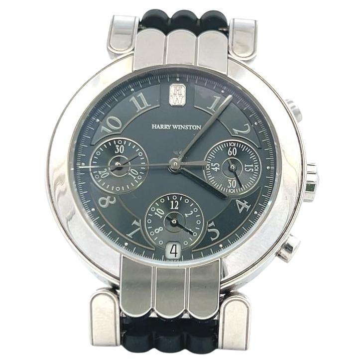 Harry Winston Premier Chronograph 18 Karat Weißgold Armbanduhr im Angebot