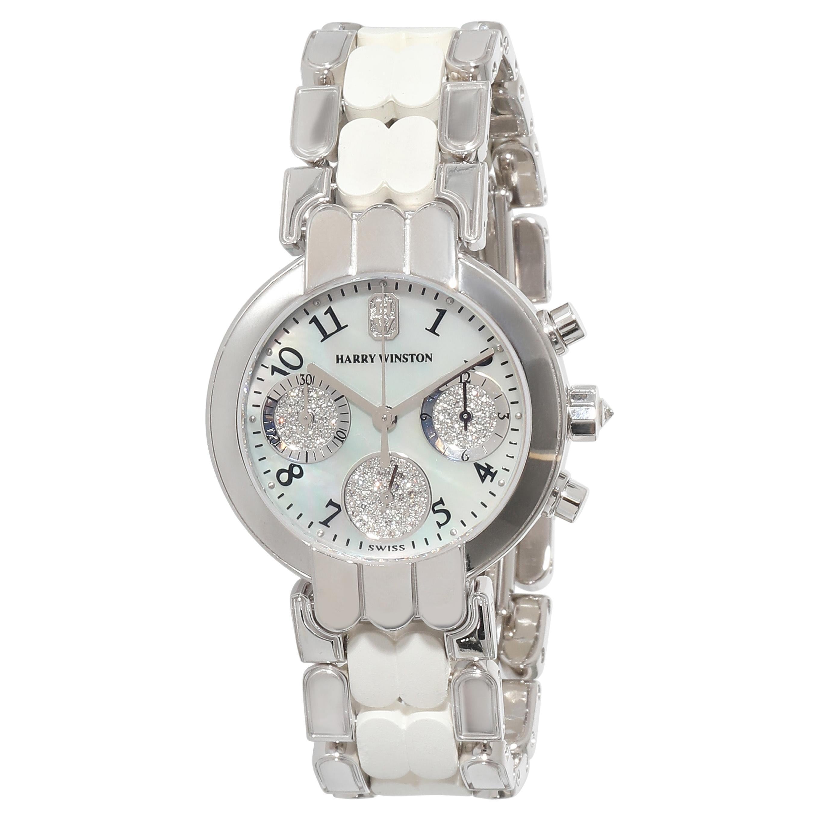 Harry Winston Premier Chronograph 200UCQ32W Women's Watch in 18kt White Gold For Sale