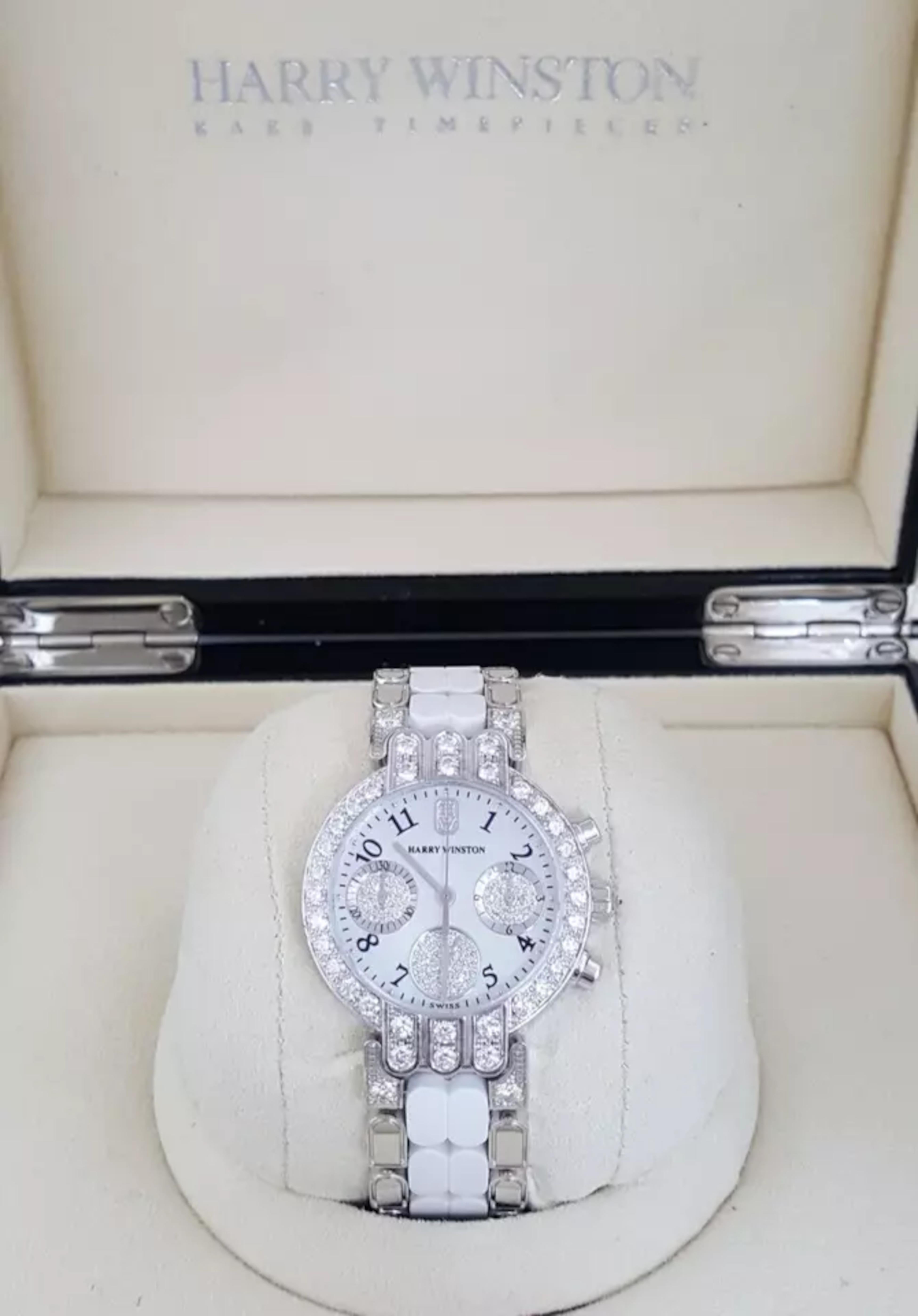 Harry Winston Premier Chronograph Automatic Watch Model 200UCQ32W For Sale 4
