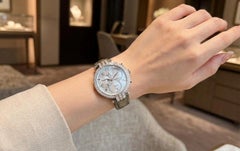 Harry Winston Premier Chronograph Diamond 18K White Gold MOP 40mm Watch