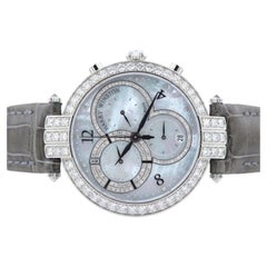 Harry Winston Premier Chronograph Diamond 18K White Gold MOP 40mm Watch