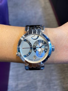 Harry Winston Premier Excenter Watch 18 Karat White Gold