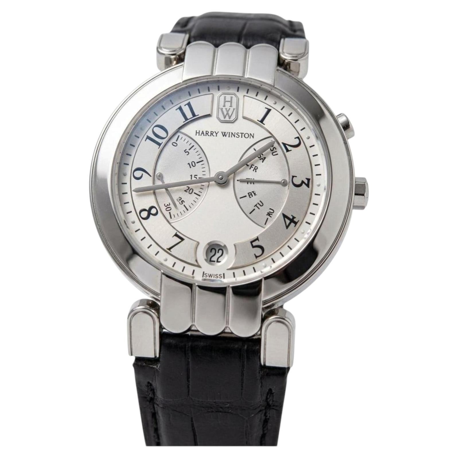 Harry Winston Premier Limited Edition 37 mm Automatikuhr aus 18 Karat Weißgold – Aufbewahrungsbox