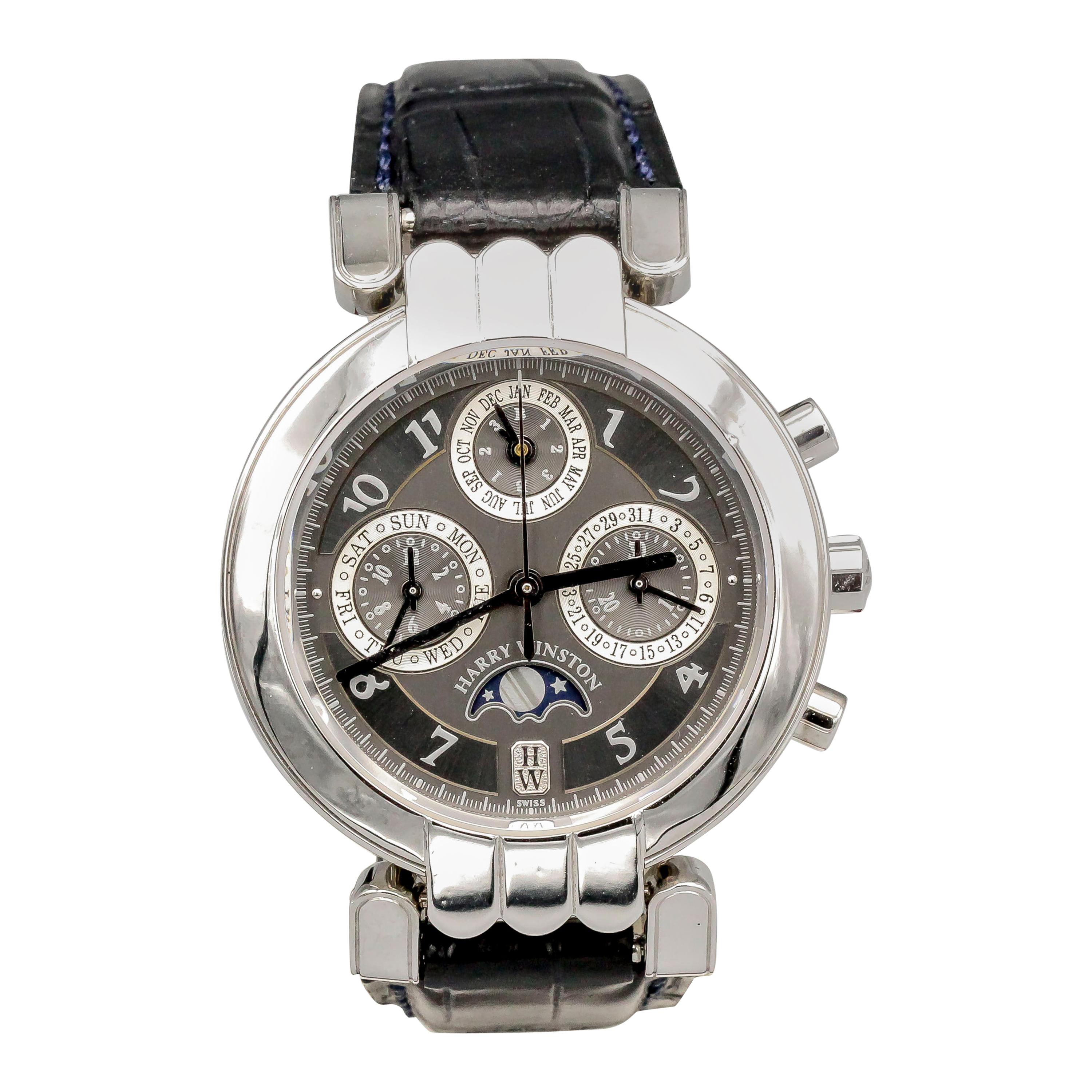 Harry Winston Premier Platinum Limited Ed. Perpetual Calendar Chronograph Watch