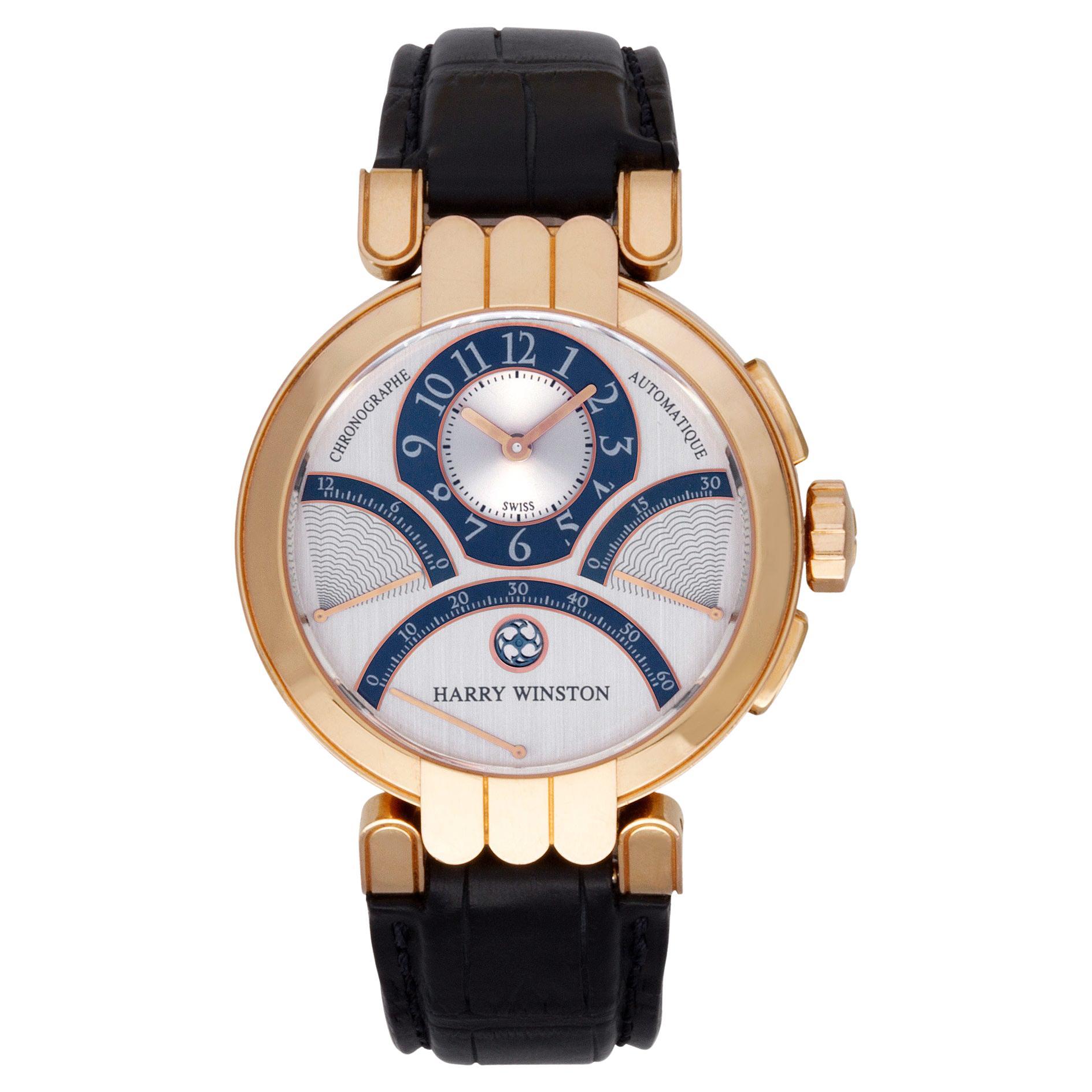 Harry Winston Premiere Ref. PREACT39RR002 in 18k Rose Gold Watch Auto For Sale