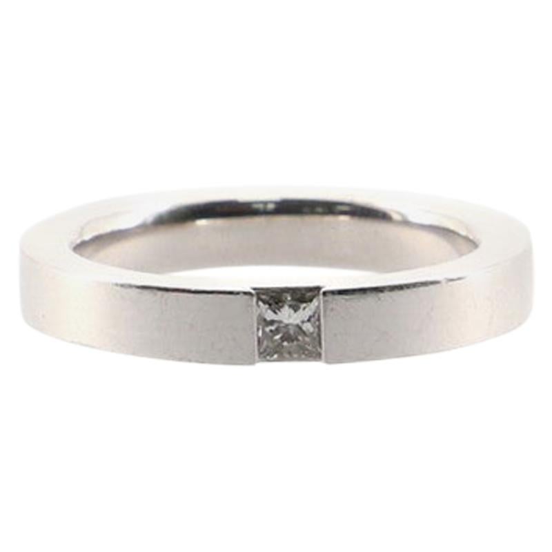 Harry Winston Princess Cut Single Diamond Wedding Band Ring Platium and D
