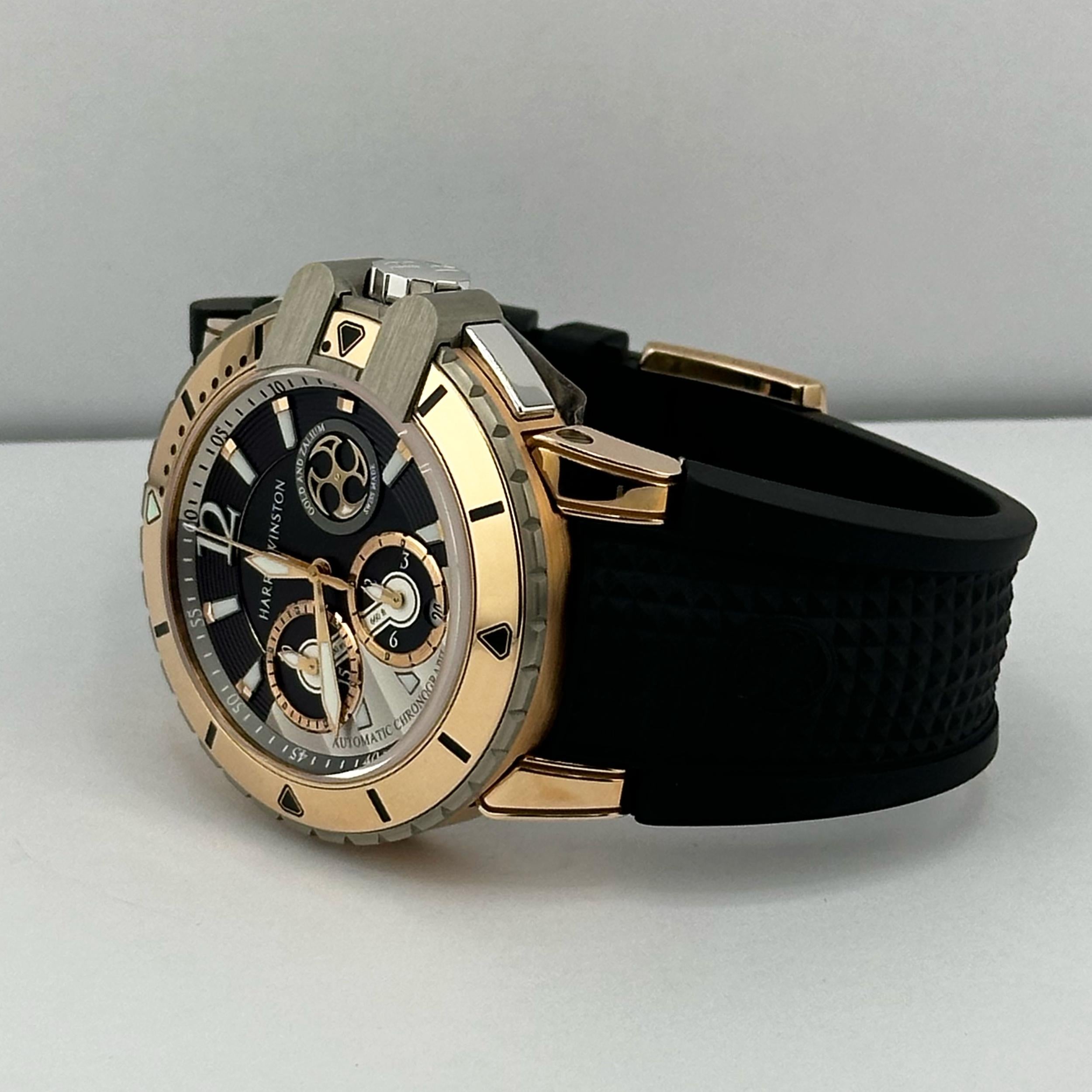 Harry Winston Proyecto Z Ocean Diver Cronógrafo 44 mm

Estado: Sin usar (A estrenar)

Viene con caja original y papeles originales

Nº de referencia: OCEACH44RZ005

Movimiento: Automático

Material de la caja: Oro rosa

Material de la pulsera: