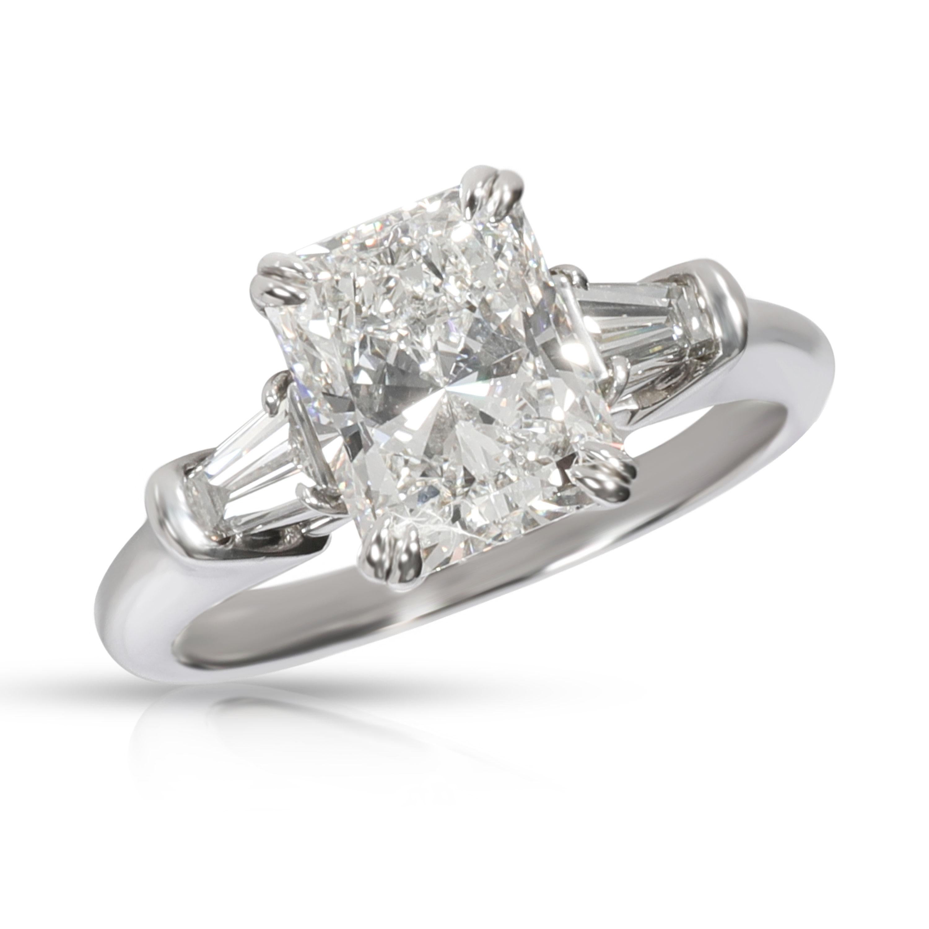 Cushion Cut Harry Winston Radiant Diamond Engagement Ring in Platinum GIA F VVS1 2.41 Carat