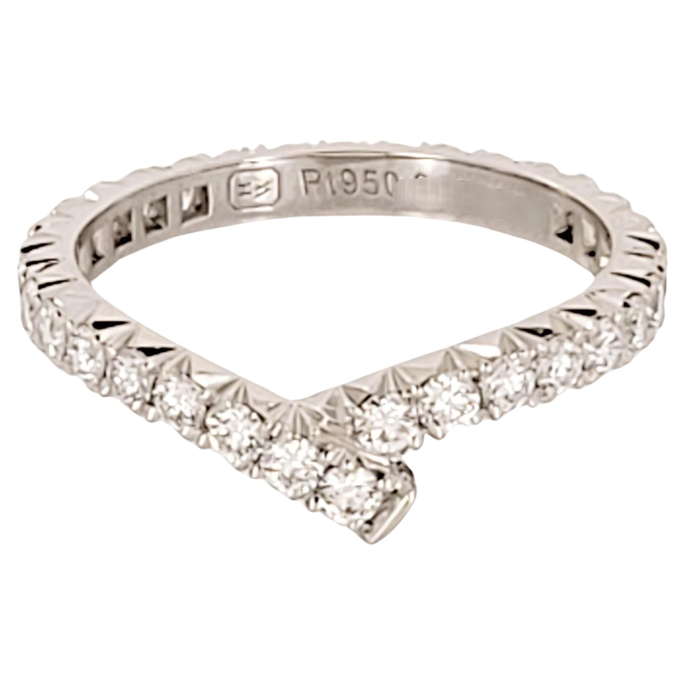 Harry Winston, fede nuziale con diamante a nastro misura 6.5 in vendita