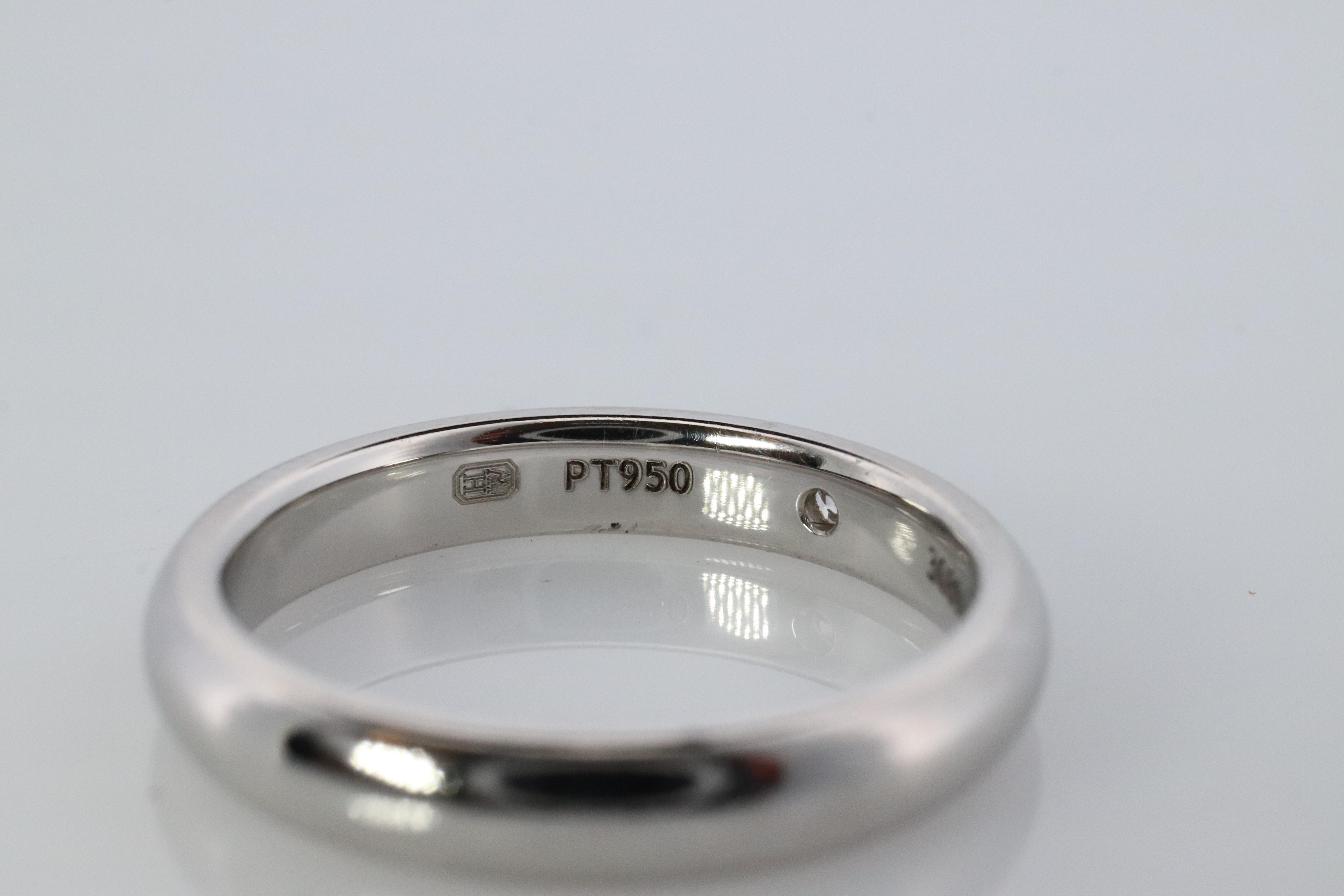 Bague Harry Winston. Bague solitaire PT950 en platine avec diamant rond. Bon état - En vente à Port Charlotte, FL
