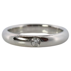 Anello Harry Winston. Diamante rotondo solitario PT950 Fascia in platino.