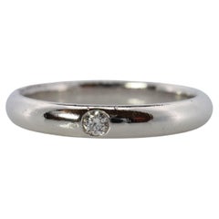 Anello Harry Winston. Diamante rotondo solitario PT950 Fascia in platino.