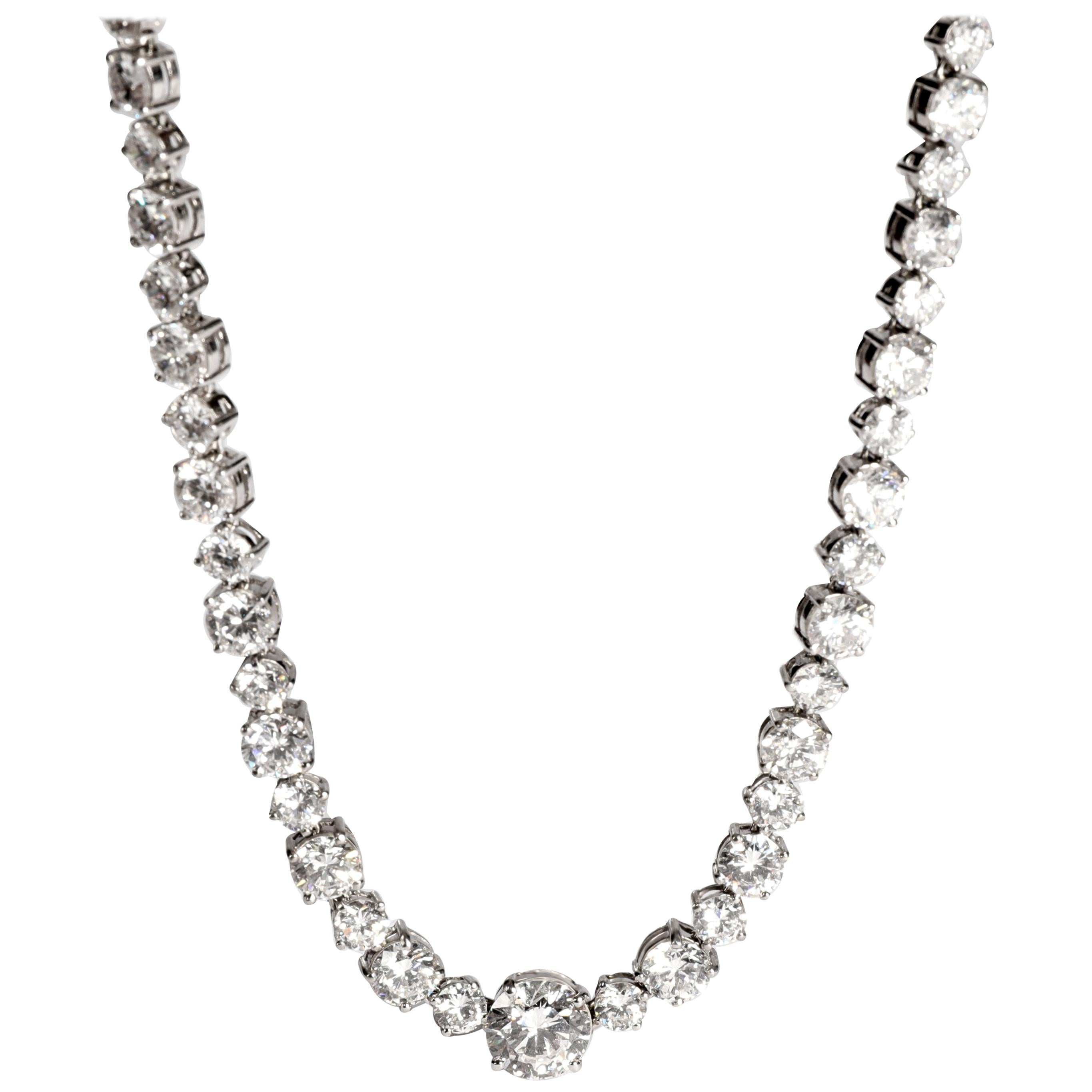 Harry Winston Riviera Diamond Tennis Necklace in Platinum GIA E VS1 23.11 Ctw