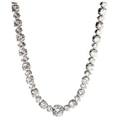 Harry Winston Riviera Diamond Tennis Necklace in Platinum GIA E VS1 23.11 Ctw