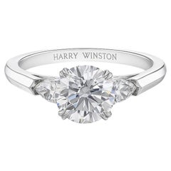 Harry Winston Round Brilliant Diamond Ring in 18K White Gold