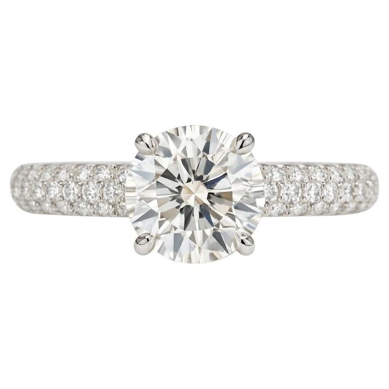 Harry Winston Round Brilliant Diamond Ring in Platinum For Sale