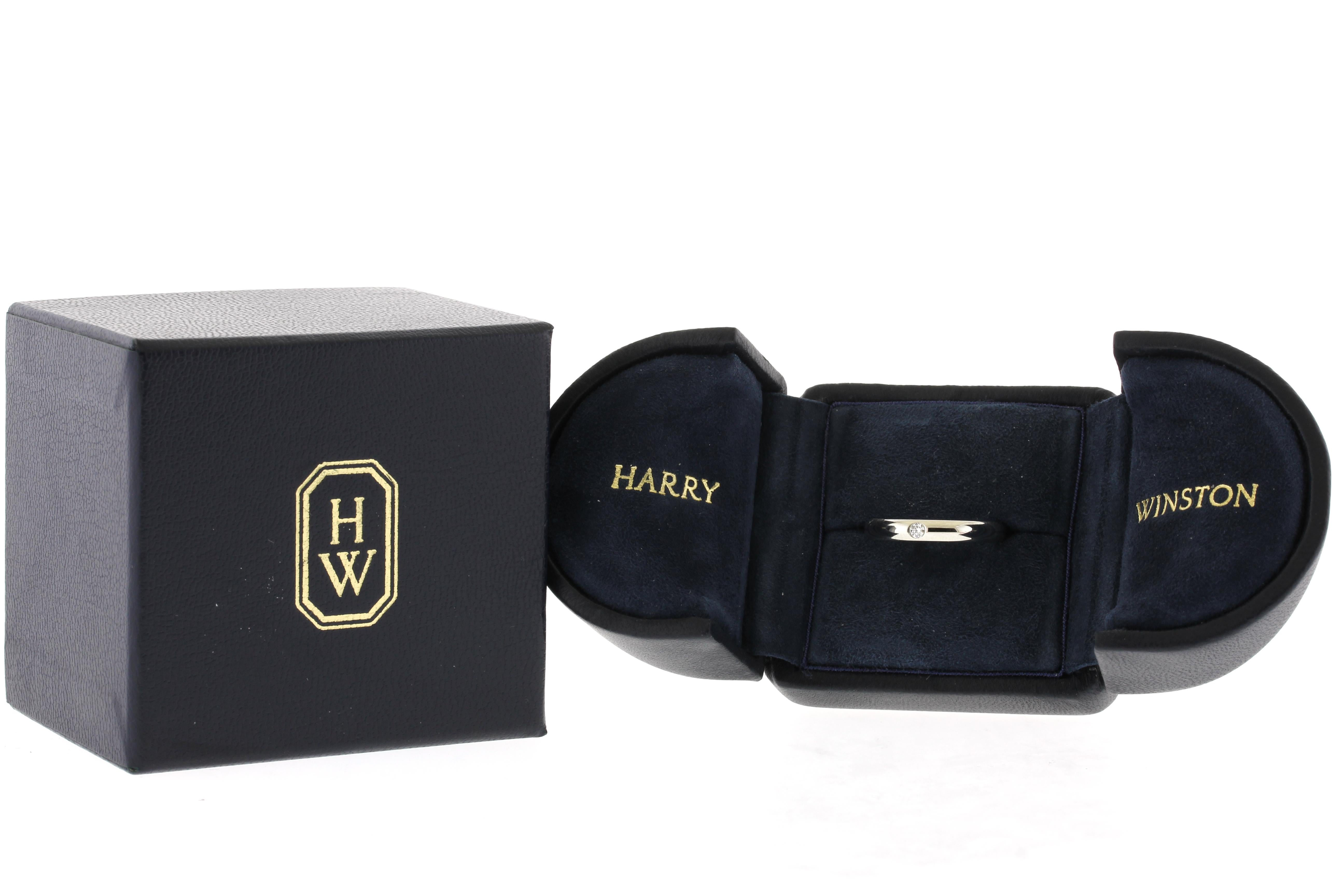 Women's or Men's Harry Winston  Round Brilliant Single Diamond Wedding Band Ring For Sale