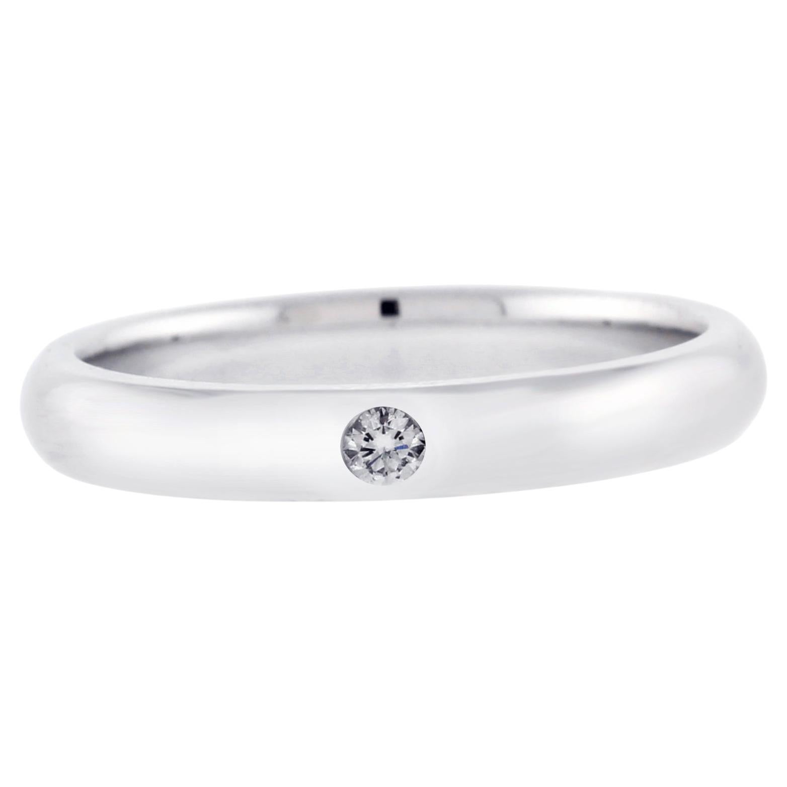 Harry Winston  Round Brilliant Single Diamond Wedding Band Ring For Sale