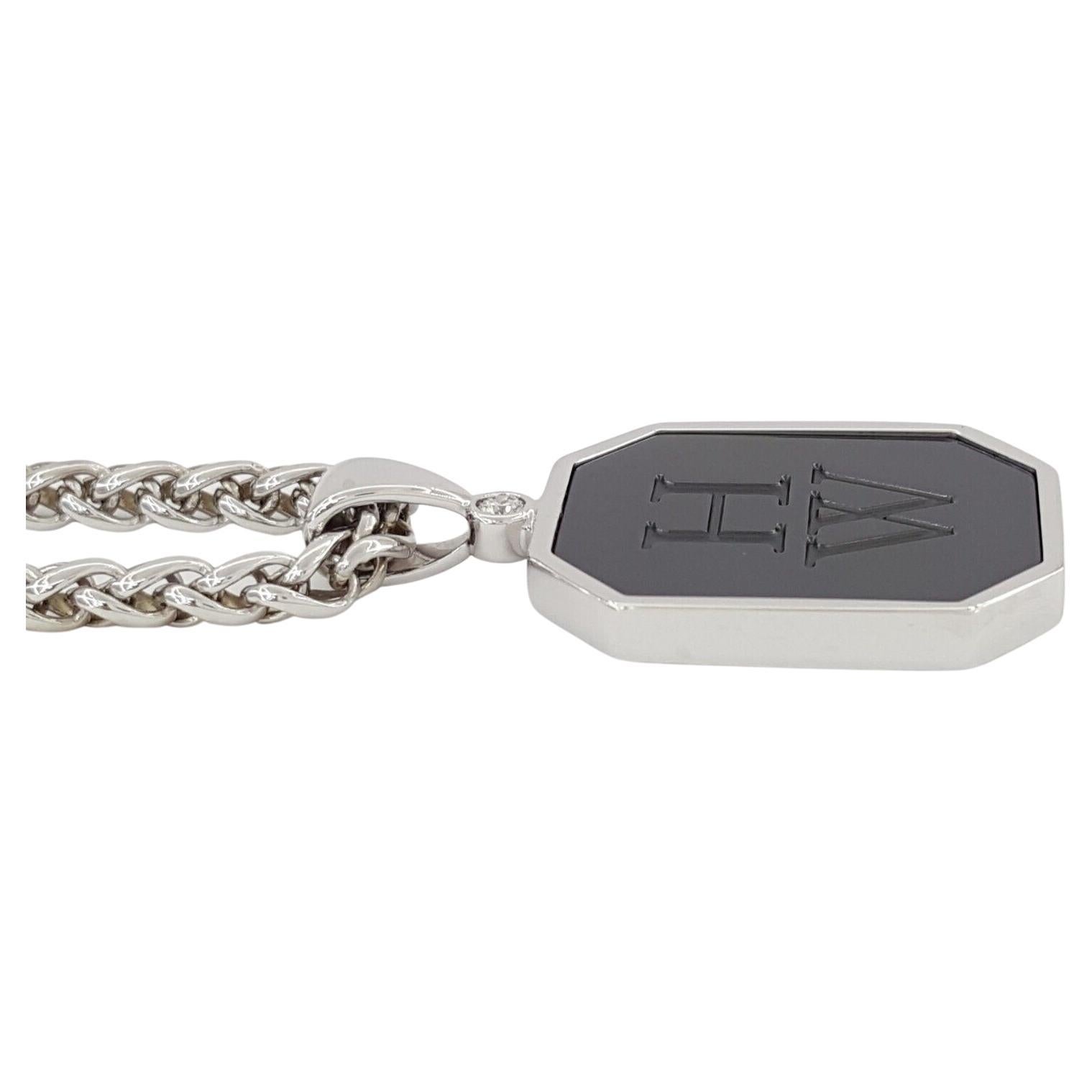Harry Winston - Collana con ciondolo in oro bianco 18 carati e diamanti taglio rotondo da 0,04 ct di peso totale - 30