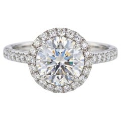 Harry Winston Runder Diamant-Halo-Verlobungsring