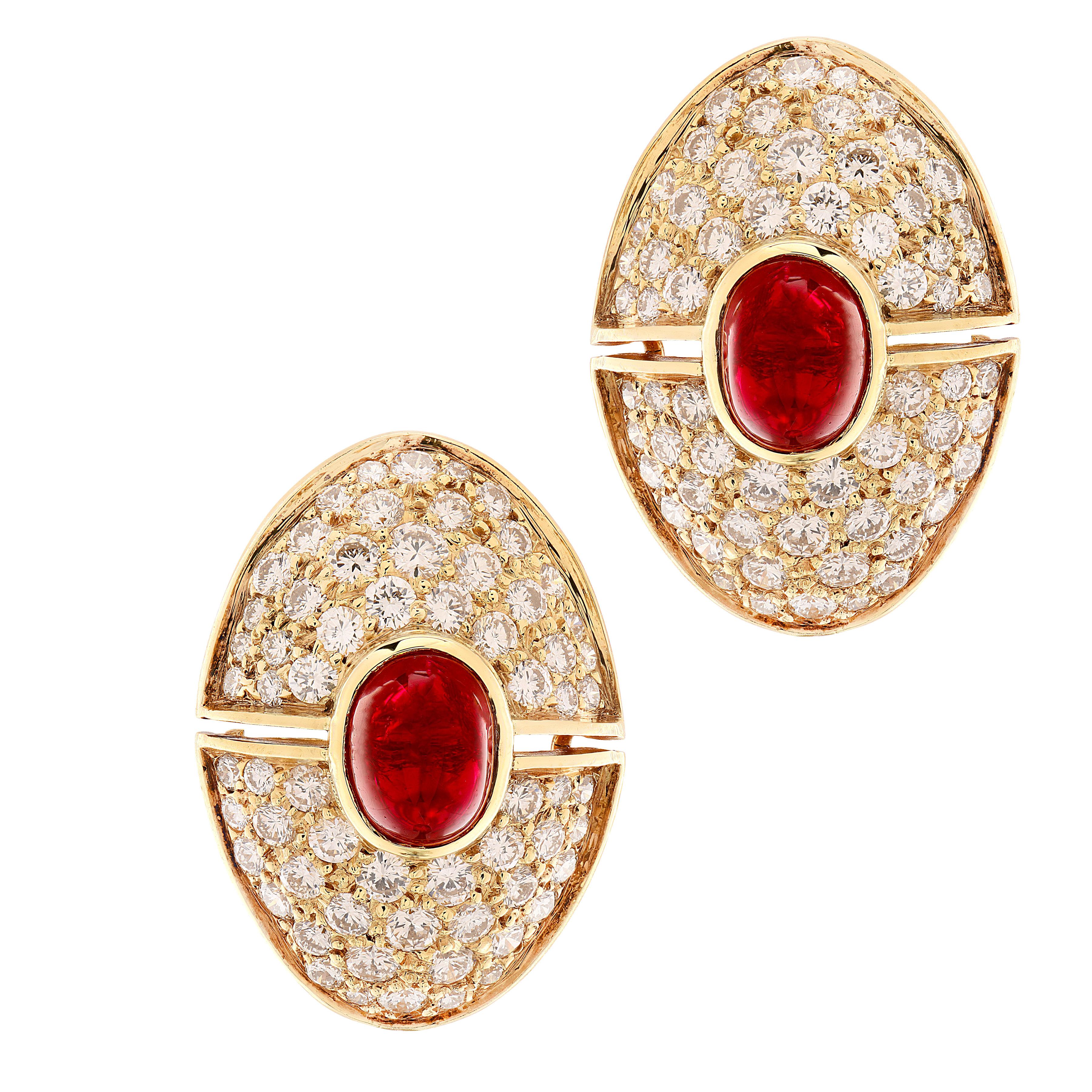 Harry Winston Ruby & Diamond Earrings im Angebot 3
