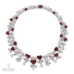 Harry Winston Ruby Diamond Necklace Suite  Signed Luxury Jewelry