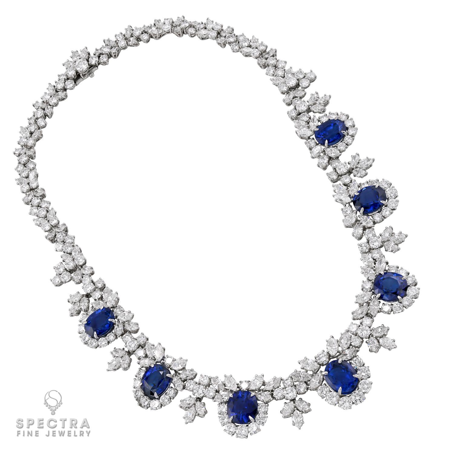 Harry Winston Saphir-Diamanten-Halskette, ca. 1987 (Zeitgenössisch) im Angebot