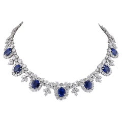 Collana di diamanti con zaffiro di Harry Winston, circa 1987