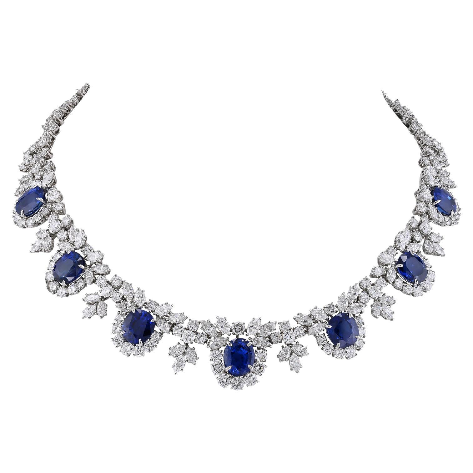 Harry Winston Saphir-Diamanten-Halskette, ca. 1987 im Angebot