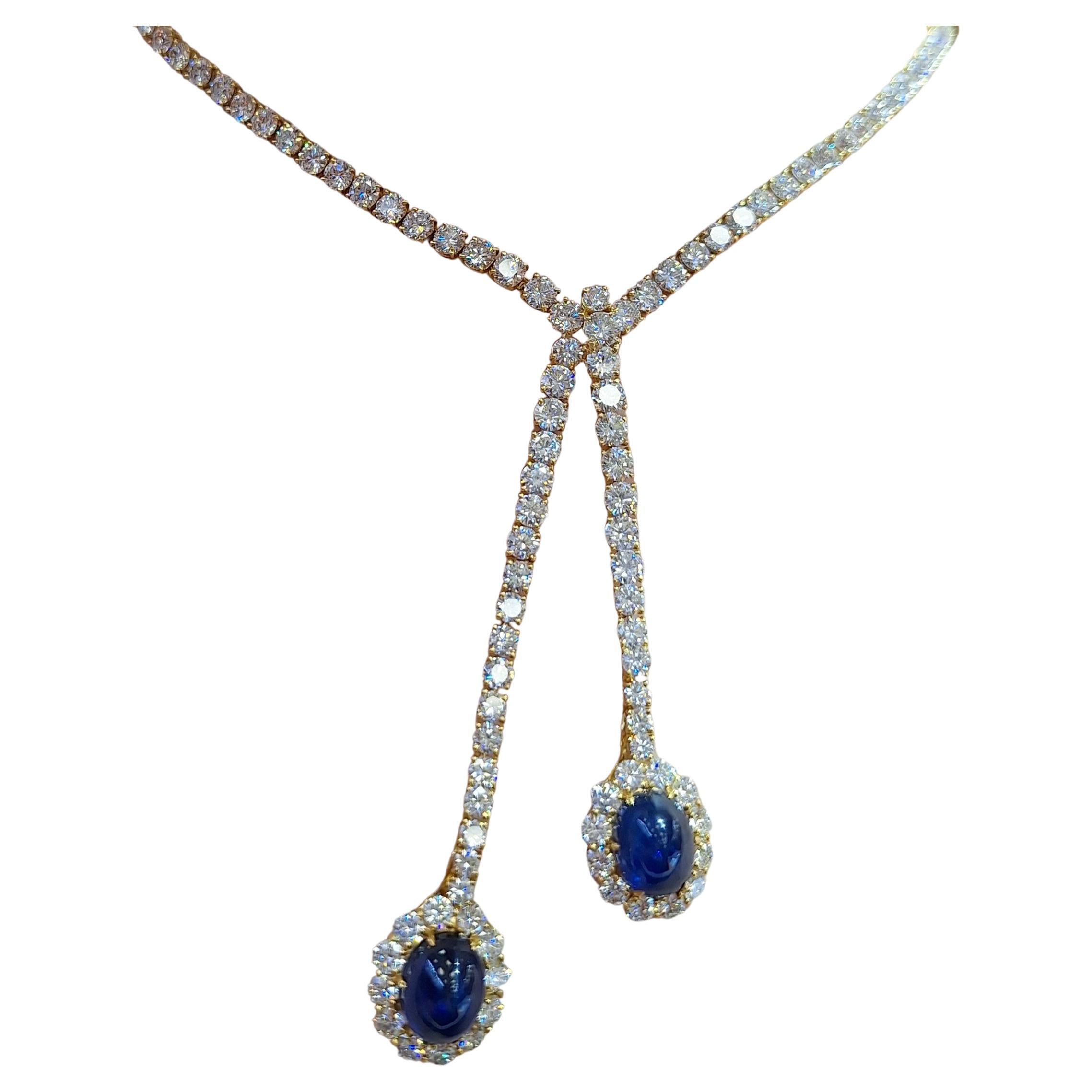 Harry Winston Sapphire & Diamond Necklace For Sale