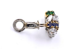 Harry Winston Sapphire, Emerald and Diamond Pendant-Earclips