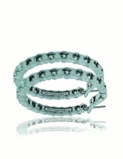 Harry Winston Signed Diamond Platinum Hoops