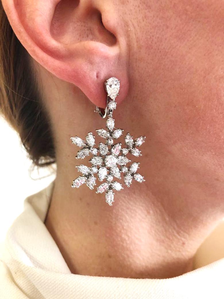 diamond snowflake earrings