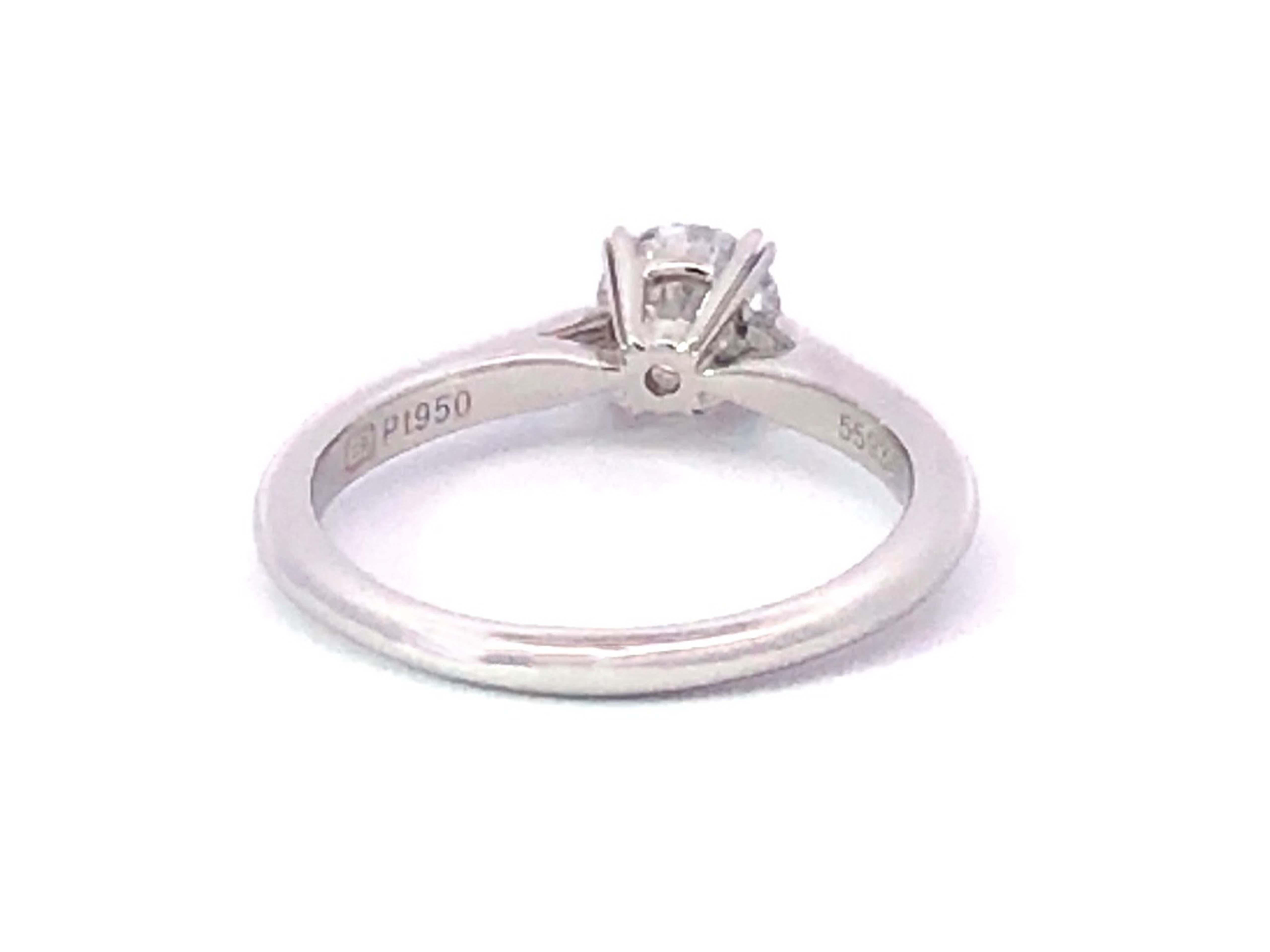 Harry Winston Solitaire Diamond Engagement Ring in Platinum, D VS For Sale 1