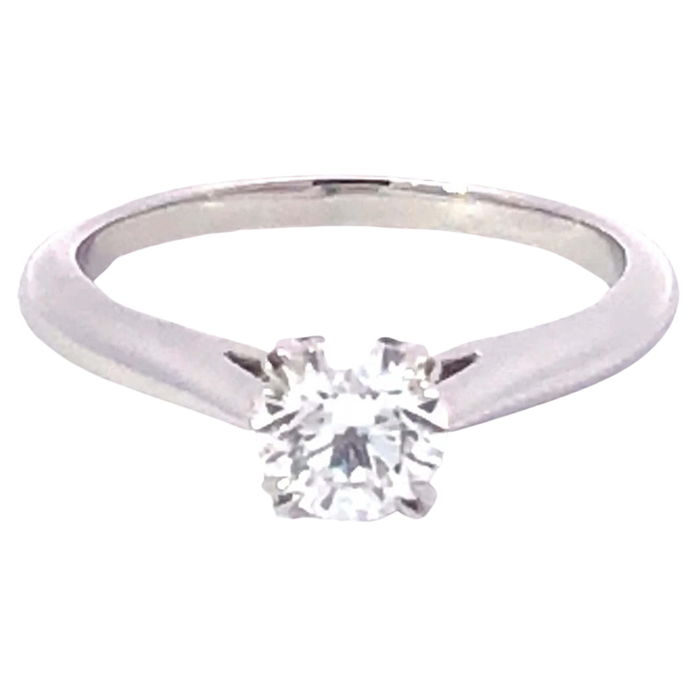 Harry Winston Solitaire Diamond Engagement Ring in Platinum, D VS
