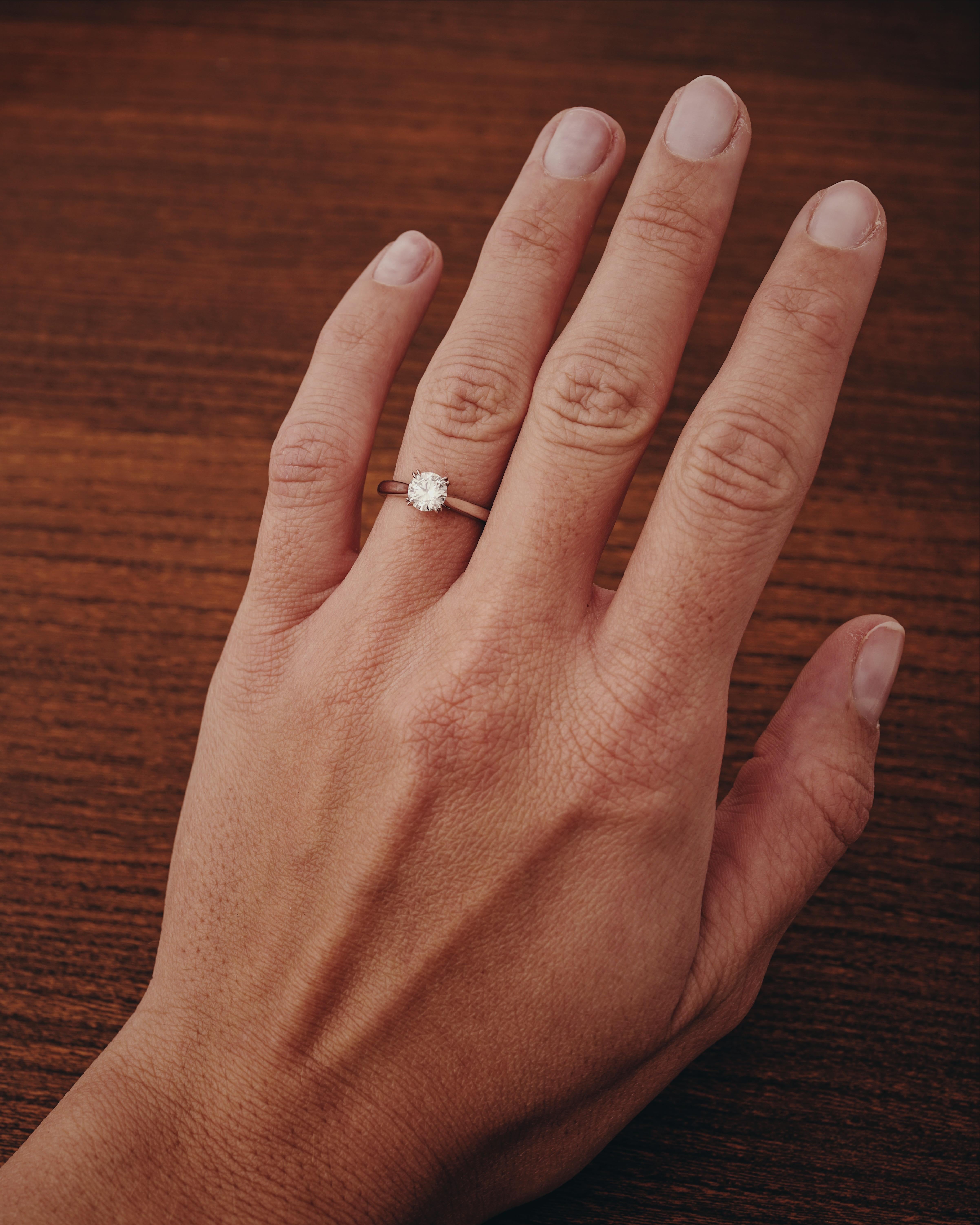 Harry Winston, Bague de fiançailles solitaire en diamant GIA 0,50 carat F/VS1 Excellent état - En vente à Paris, FR