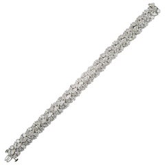 Retro Harry Winston Style Midcentury Diamond Platinum Bracelet