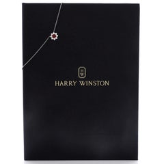 Harry Winston Sunflower Petite Pendant Necklace Platinum with Ruby and Diamonds