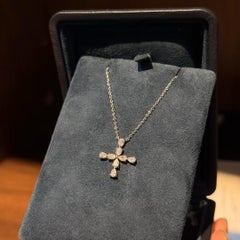 Harry Winston Symbols Pear-Shaped 0.48ct Diamond Cross Platinum Pendant Size S