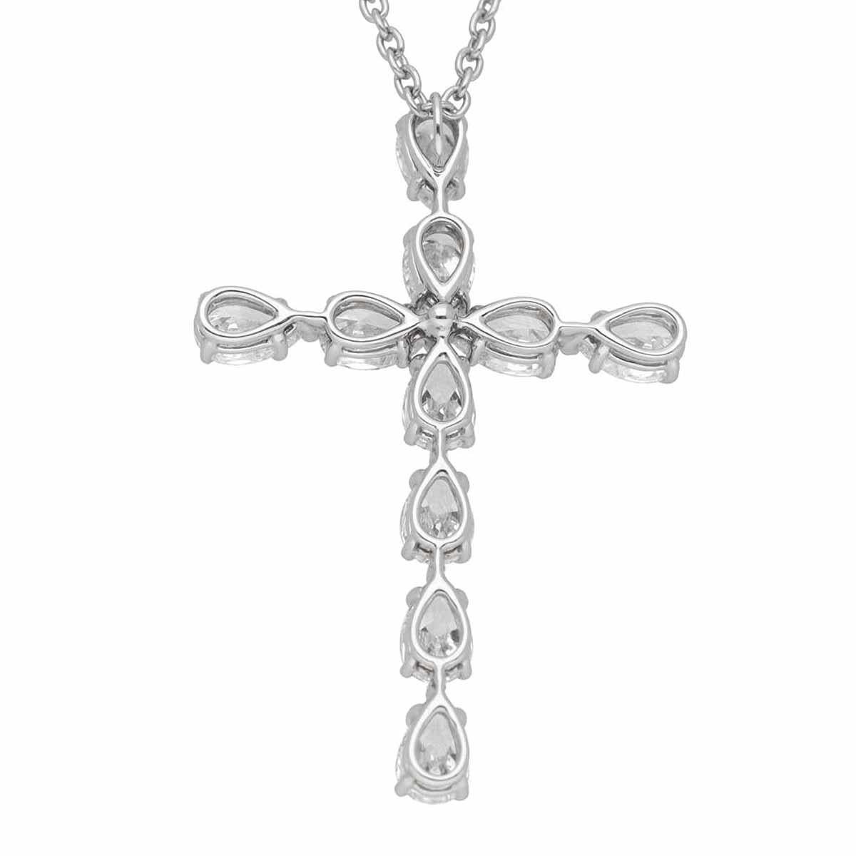 Taille poire HARRY WINSTON Symbols Collier pendentif croix en platine avec diamants en forme de poire de 1,90 carat en vente