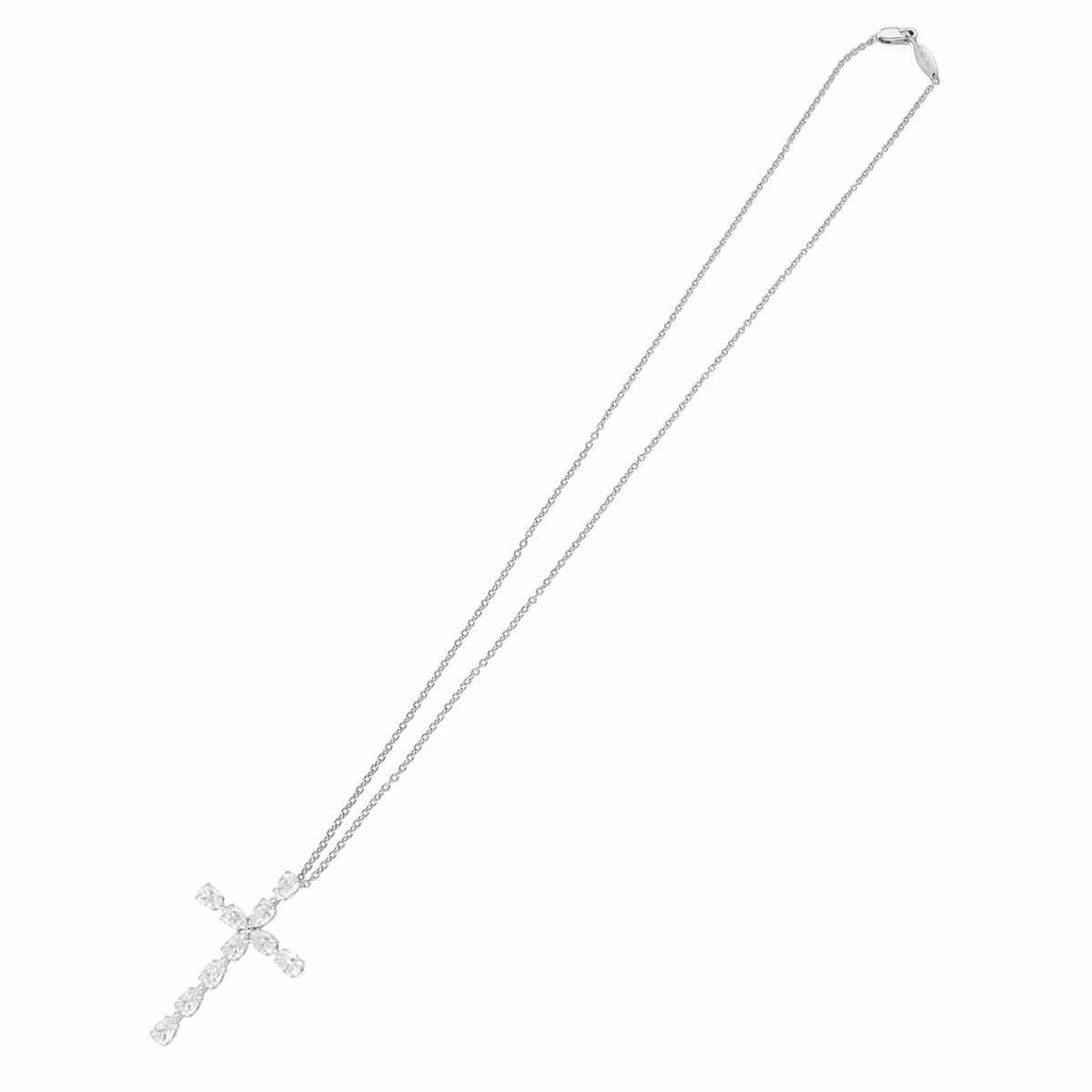HARRY WINSTON Symbols Collier pendentif croix en platine avec diamants en forme de poire de 1,90 carat Bon état - En vente à Tokyo, JP