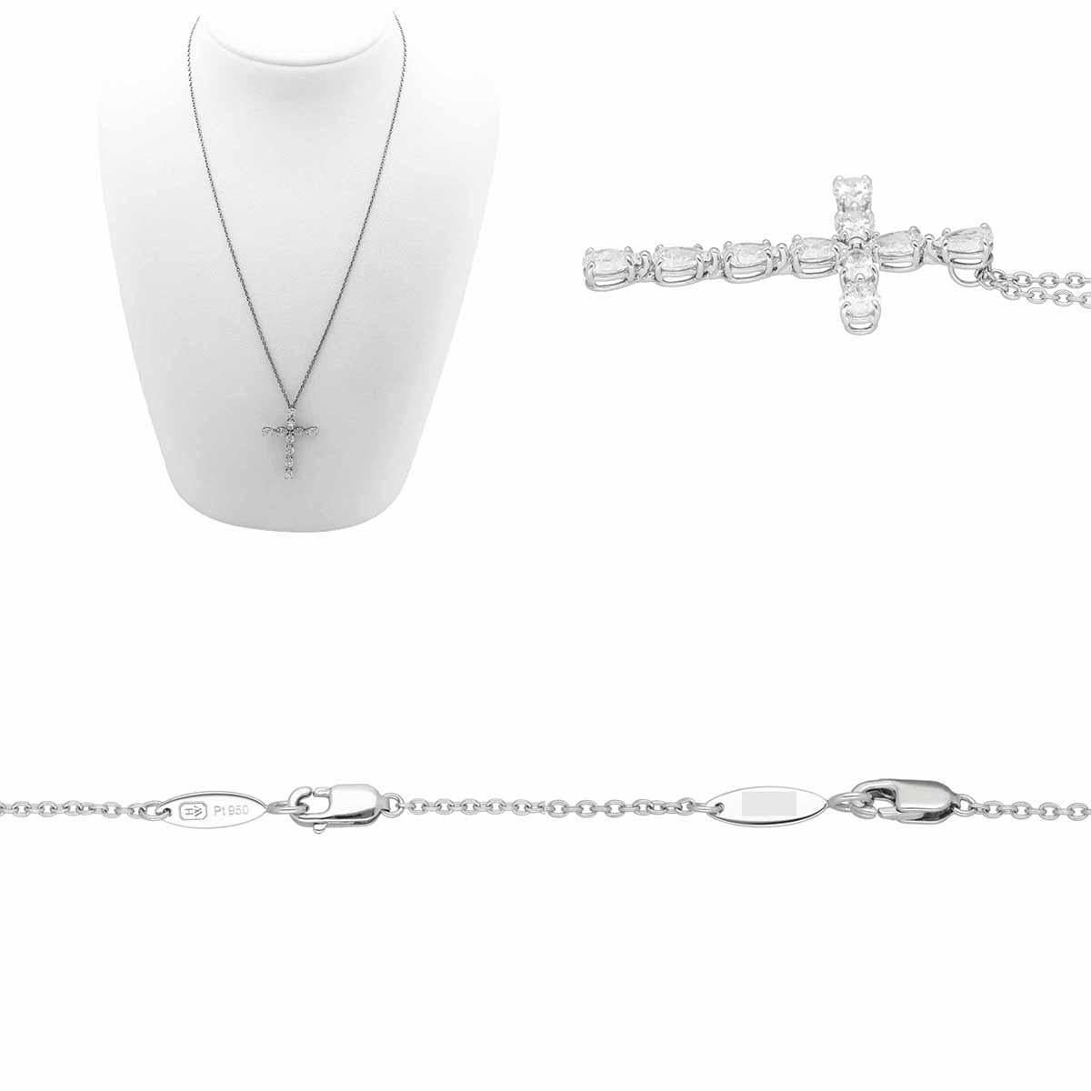 HARRY WINSTON Symbols Collier pendentif croix en platine avec diamants en forme de poire de 1,90 carat Pour femmes en vente