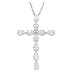 HARRY WINSTON Symbols Collier pendentif croix en platine avec diamants en forme de poire de 1,90 carat