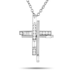 Harry Winston Symbols Platinum Diamond Cross Necklace