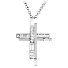 Harry Winston Symbols Platinum Diamond Cross Necklace