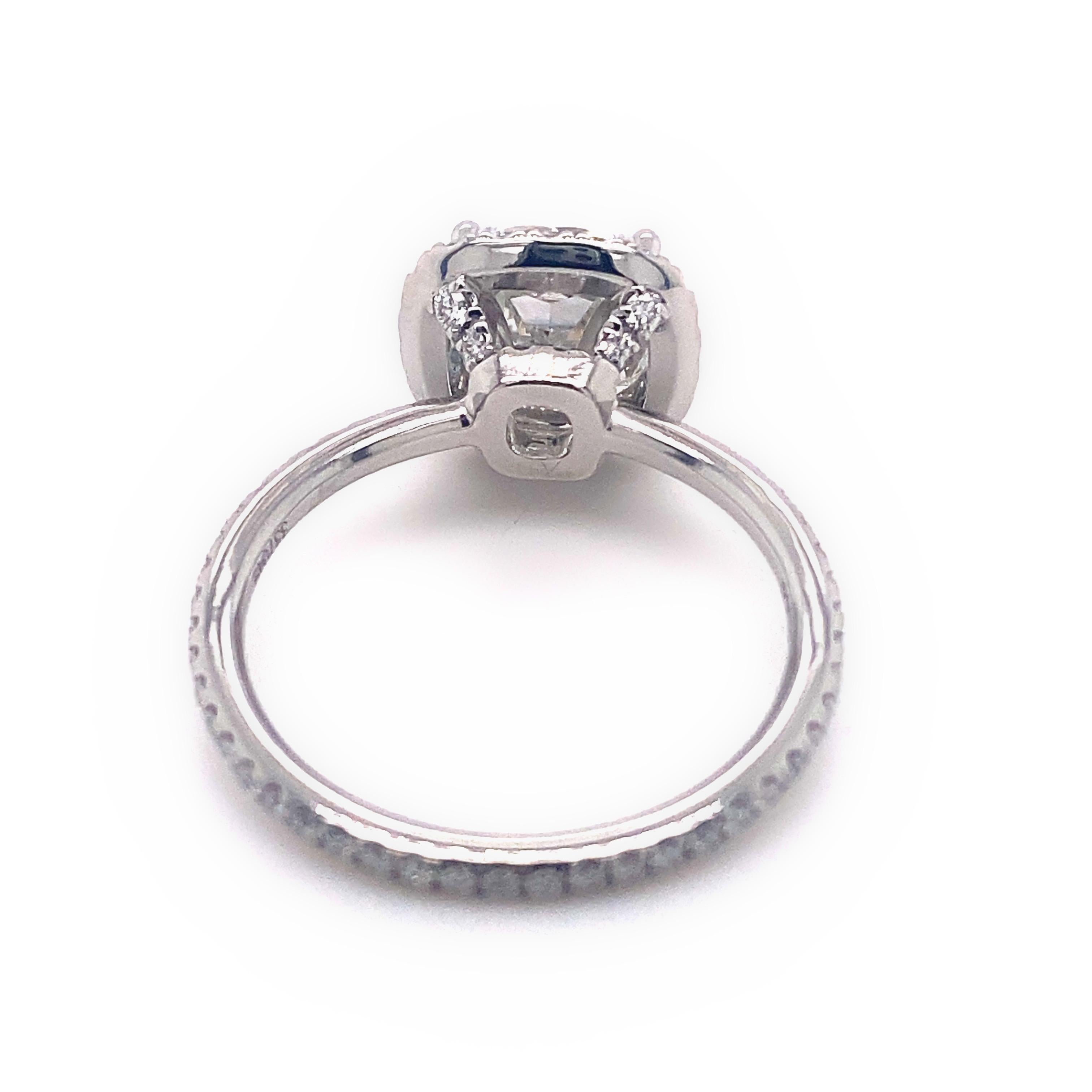 Harry Winston The One Cushion Diamond 2.81 Tcw Micropave Halo Engagement Ring 6