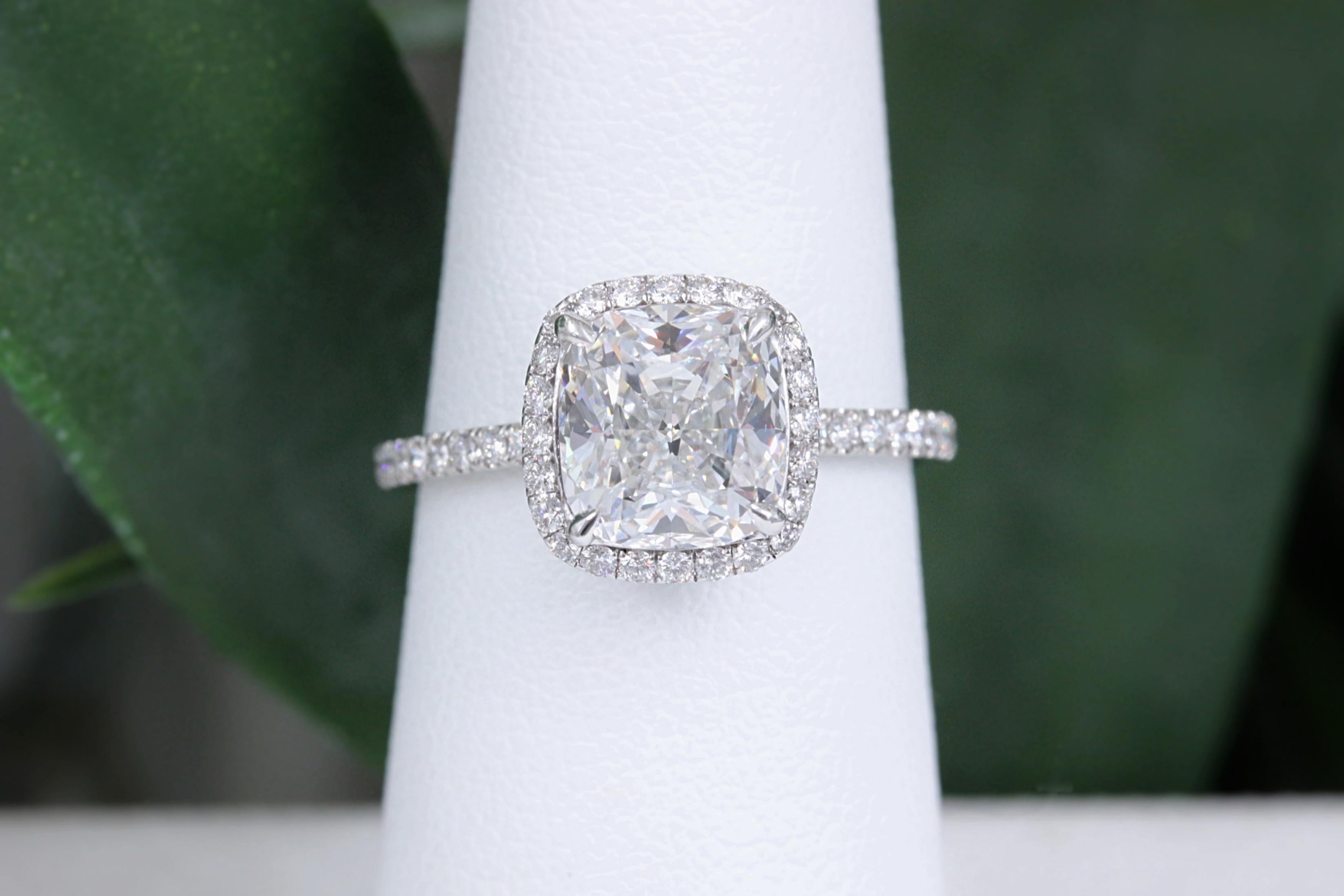 the one cushion-cut diamond micropave engagement ring price