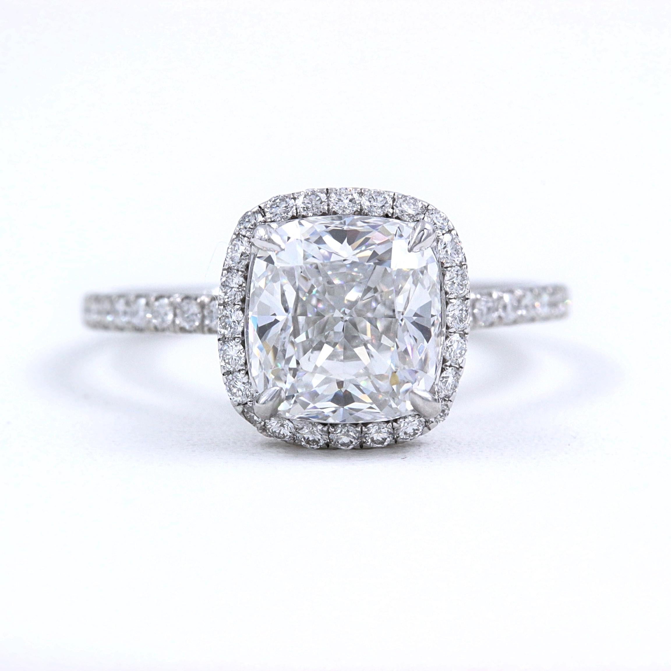 Harry Winston the One Cushion Diamond Ring 2.55 Carat E VVS1 Platinum In Excellent Condition In San Diego, CA